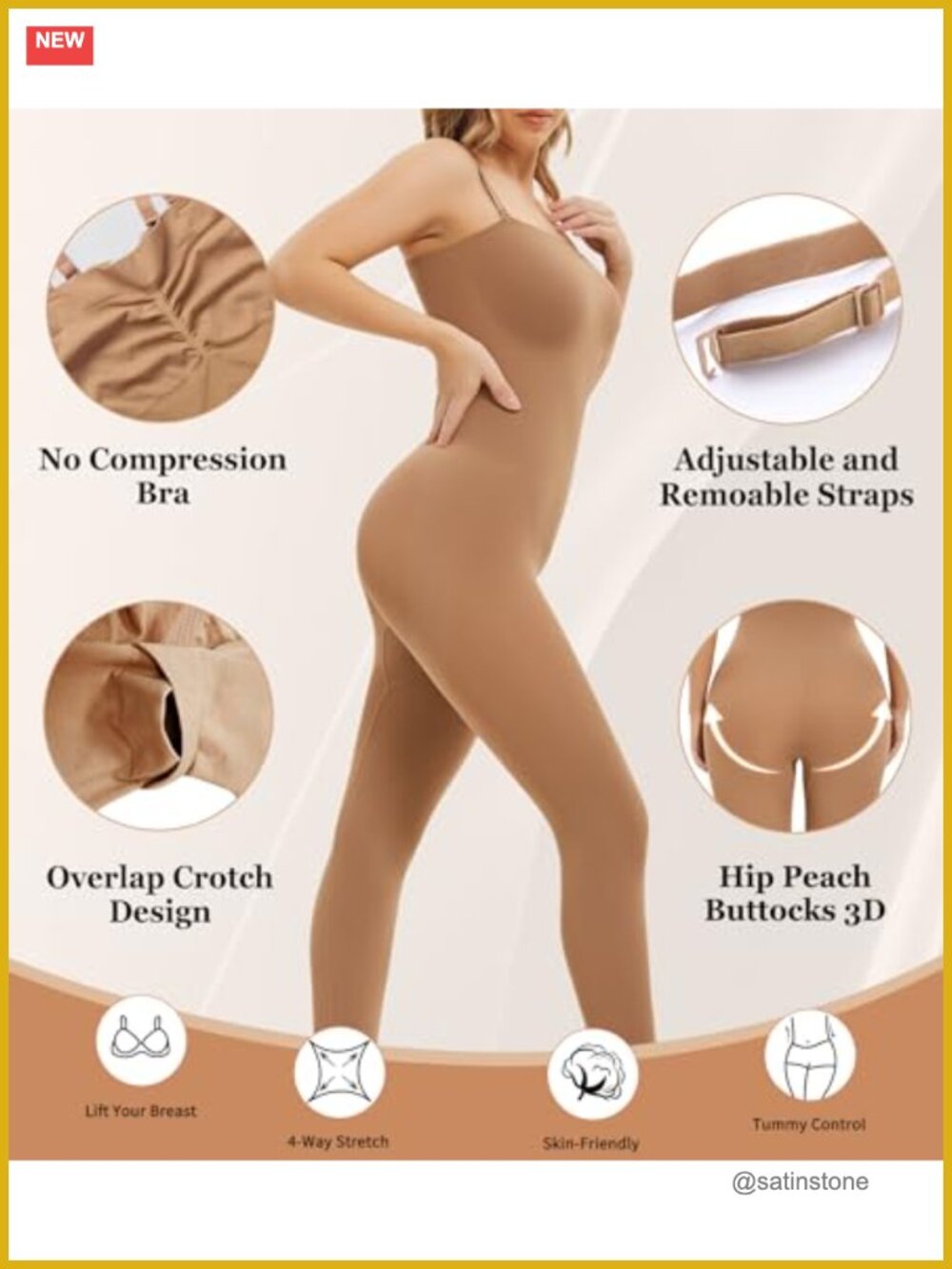 Strapless Seamless Full Body Shaper Bodysuit Tummy Control Shapewear - Picture 2 of 7